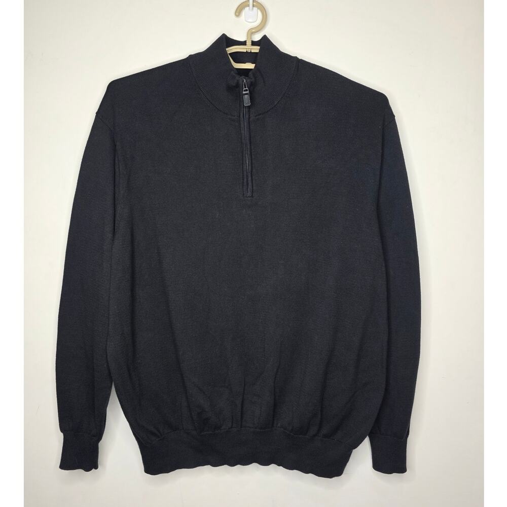 Jos A Bank black 100% pima cotton quarter zip pullover sweater - 2XL XXL